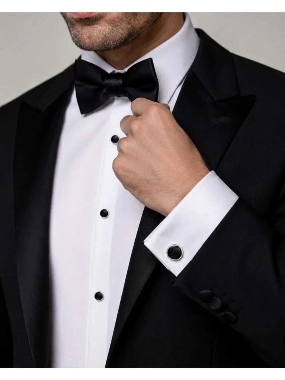 Stylish Men's Cufflinks & Tuxedo Studs Set - Stainless Steel Wedding Jewelry